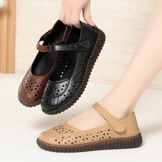 Damen Mary Jane Clogs mit atmungsaktivem Design und elastischem Riemen R&B