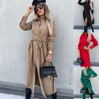 Damen Hemdblusenkleid mit Bindegürtel und seitlichem Schlitz R&B