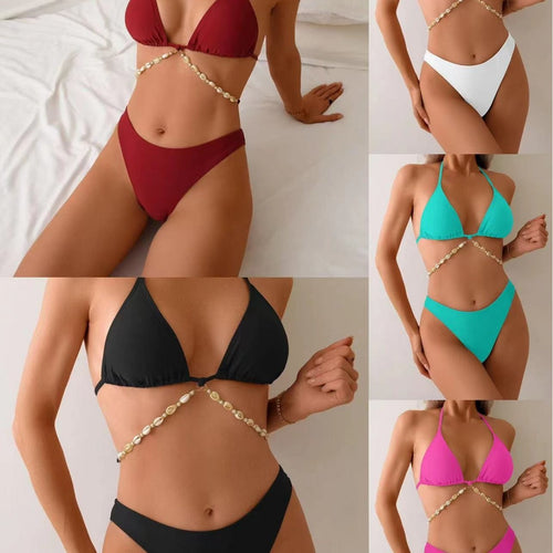 Damen Triangel-Bikini mit einzigartigem Bead-Detail R&B
