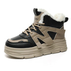 Damen modische High-Top Sneakers mit kuscheligem Innenfutter und robustem Profil R&B