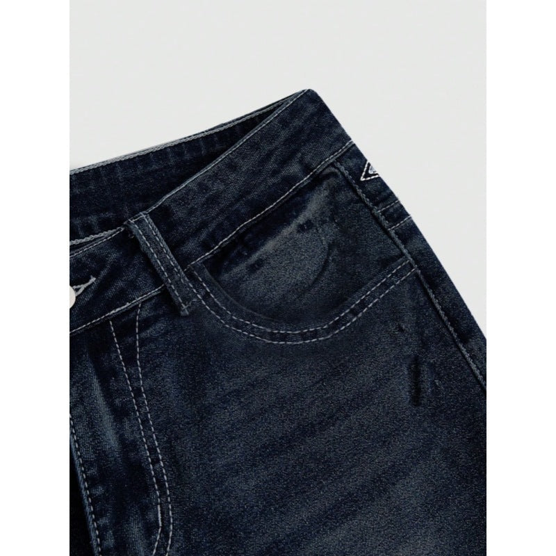 Damen Bootcut Jeans mit aufwendigen Stickereien und hohem Bund R&B