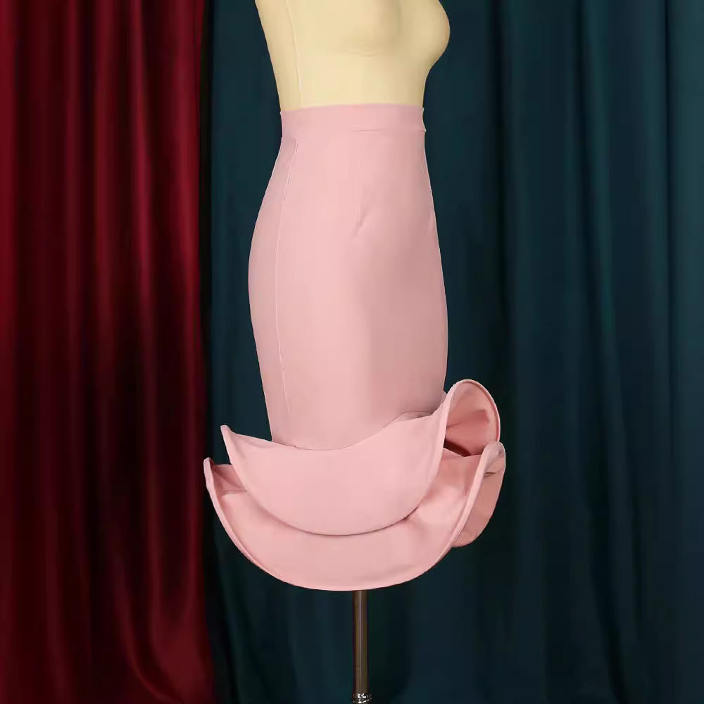 Damen Trendiges Cocktailkleid mit asymmetrischem Saum R&B
