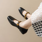 Damen Ballerinas mit dekorativem Riemchen und Blumenakzenten