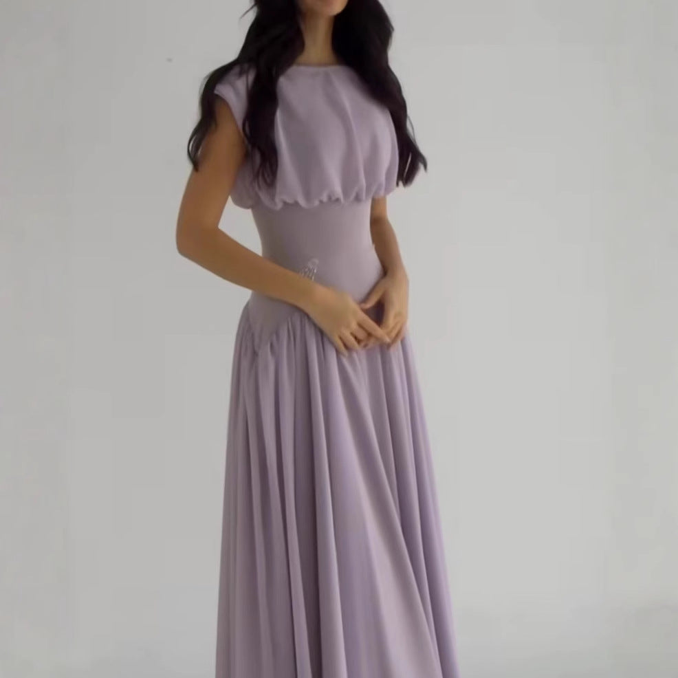Damen Maxikleid mit eleganter Raffung und femininen Akzenten R&B