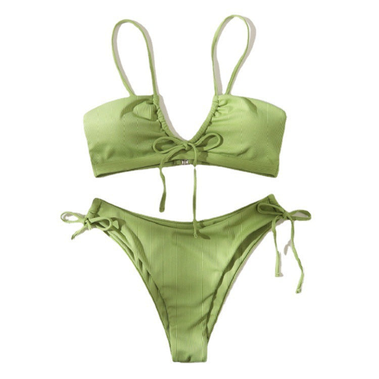 Damen Bikini-Set mit bindbarem Oberteil und hohem Beinausschnitt R&B