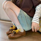 Damen modische Freizeit-Sneaker mit dekorativen Pompons und innovativem Schnürsystem R&B