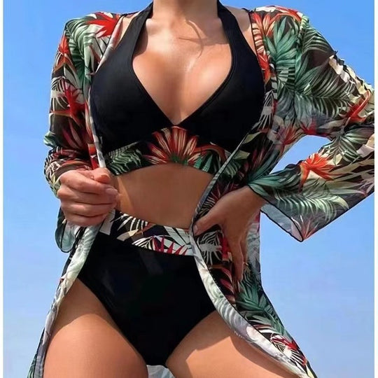 Damen Hochtailliertes Bade-Set mit Kimono R&B