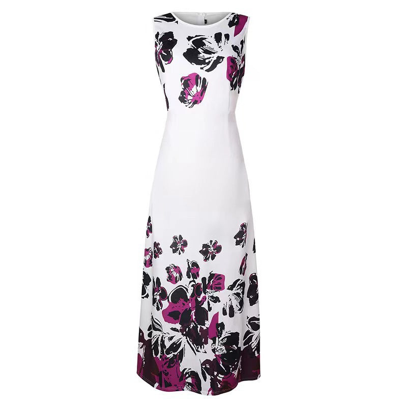 Damen Maxikleid mit Floralem Print und Praktischen Taschen R&B