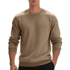 Herren lässiger Rundhals-Sweatshirt aus hochwertigem Baumwollmix mit strukturiertem Material R&B