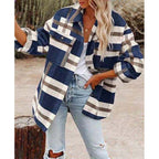 Damen Karobluse mit oversized Schnitt und Taschen R&B