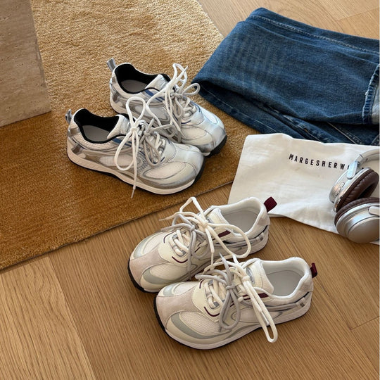 Damen Sportliche Lace-Up Sneaker mit atmungsaktiver Mesh-Oberfläche und dämpfender Sohle R&B