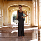 Damen Elegantes Maxikleid mit schmalen Trägern und seitlichem Schlitz R&B