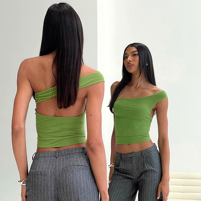 Damen trendiges Neckholder-Top mit elegantem V-Ausschnitt und figurschmeichelndem Schnitt R&B