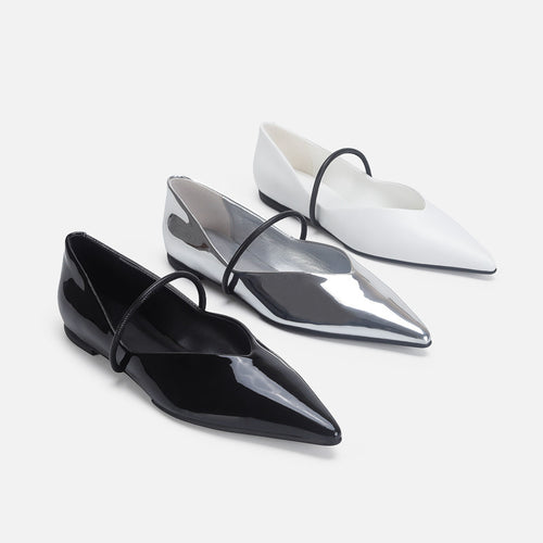Damen Elegante und moderne Ballerinas mit asymmetrischem Riemen R&B