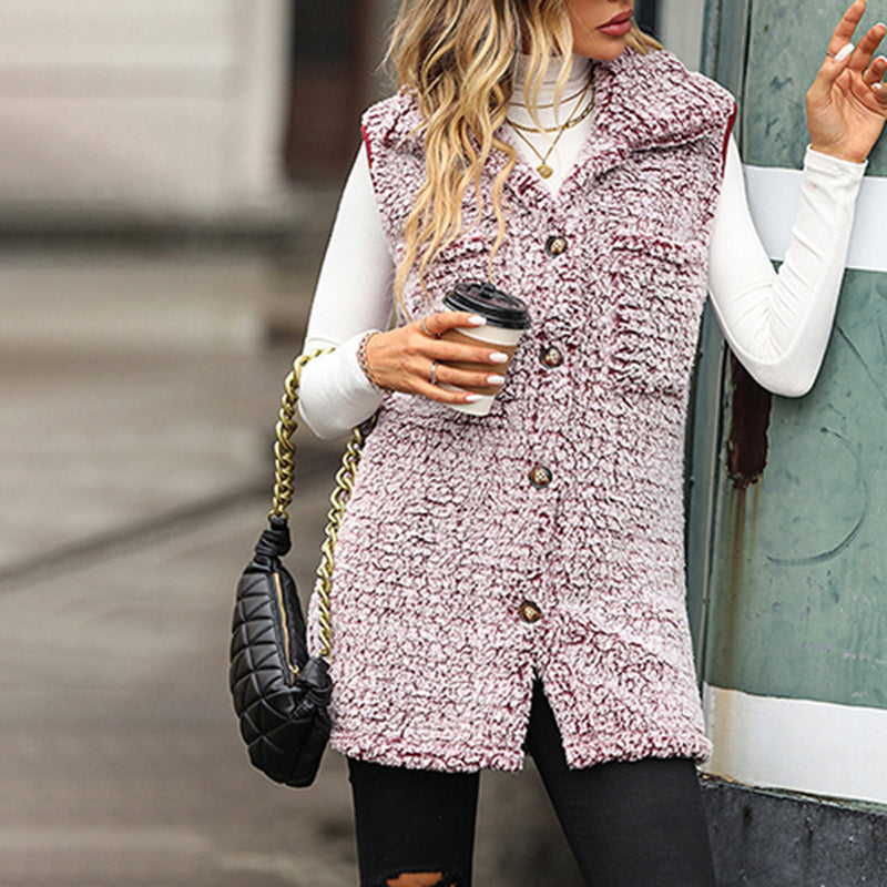 R&B | Plüschwesten Strickjacke