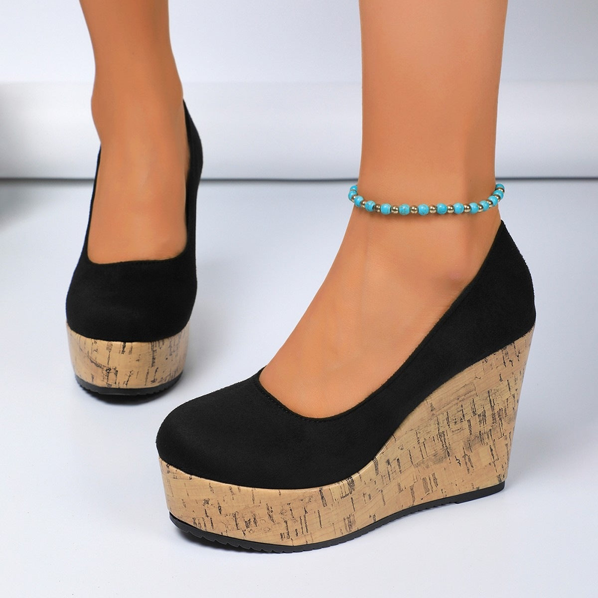 Damen Wedge-Pumps mit zeitgemäßem Kork-Design R&B