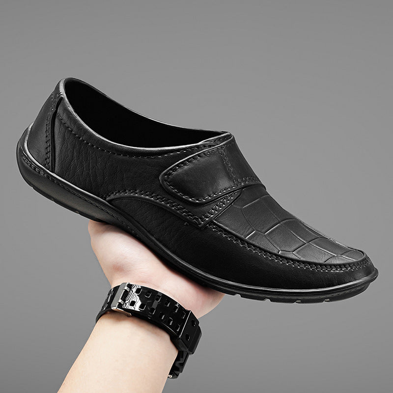 Herren Komfortable Leder Slipper mit leichtem Klettverschluss R&B