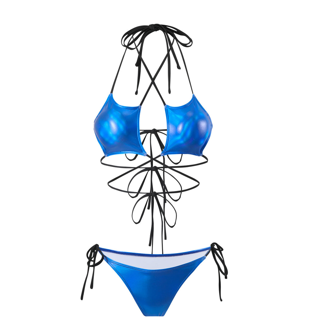 Damen Hochgeschnittener Bikini mit elegantem Schnür-Design R&B