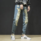 Herren Ripped Slim Fit Jeans im lässigen Streetstyle R&B