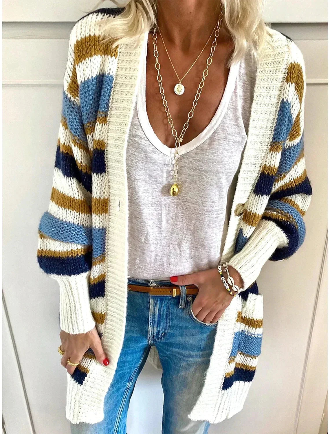 R&B | Gestreifter Cardigan