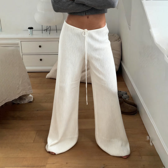 Damen Weite Jersey-Hose mit elastischem Bund und Kordelzug R&B