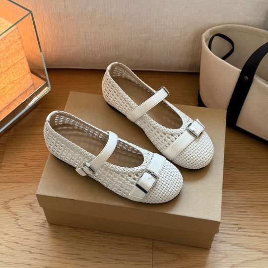 Damen Mary Jane Ballerinas mit modischem Riemchen und eleganter Schnalle R&B