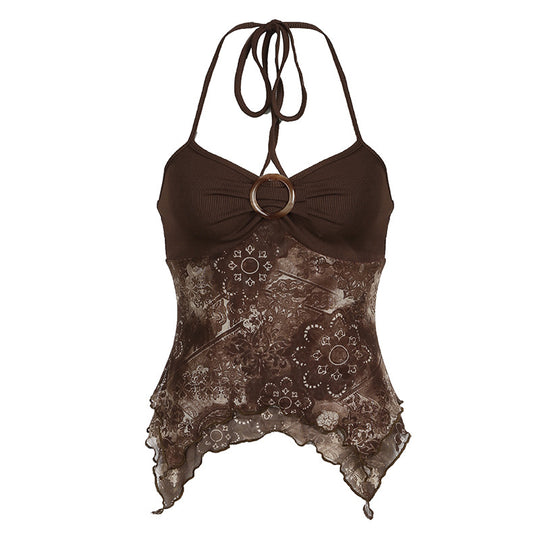 Damen sexy Spitzenoberteil mit floralem Design und verstellbaren Trägern R&B