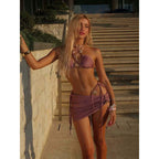 Damen Triangel-Bikini mit eleganter Rock-Überwurf R&B