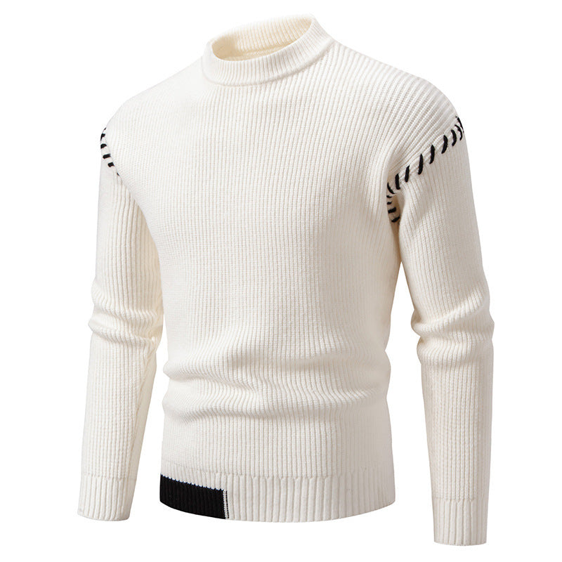 Herren modischer Strickpullover mit einzigartigem Design und hohem Kragen R&B