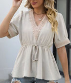 Damen Bluse mit Spitzenverzierung R&B
