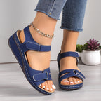 Damen Keilsandalen mit verstellbaren Riemen und anatomischem Fußbett R&B