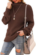 Damen Pullover mit hohem Kragen und strukturiertem Strickmuster R&B