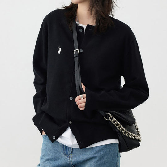 Damen weiche Strickjacke mit feinen Knopfdetails und elegantem Design R&B