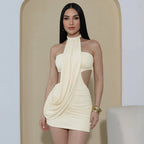 Damen Glamouröses Cut-Out Abendkleid mit Drapierung R&B