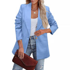 Damen Eleganter Freizeitblazer mit Lässigem Schnitt und Zwei Taschen R&B