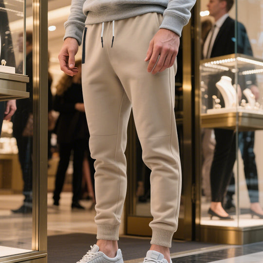 Herren Freizeit Jogginghose mit seitlichem Kontrast und elastischem Bund R&B