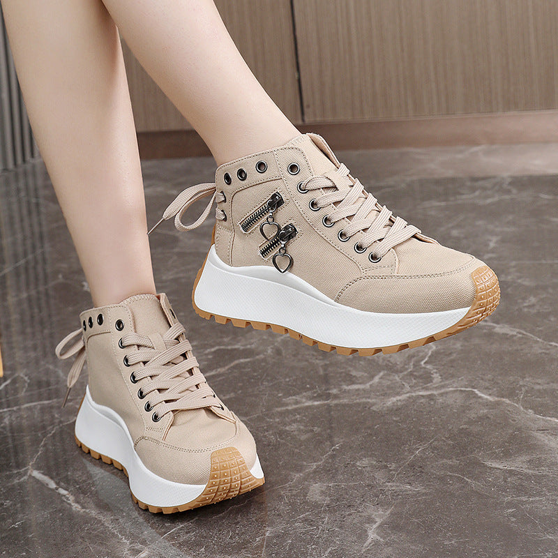 Damen High-Top Sneakers mit modischen Reißverschlussdetails und dämpfender Laufsohle R&B