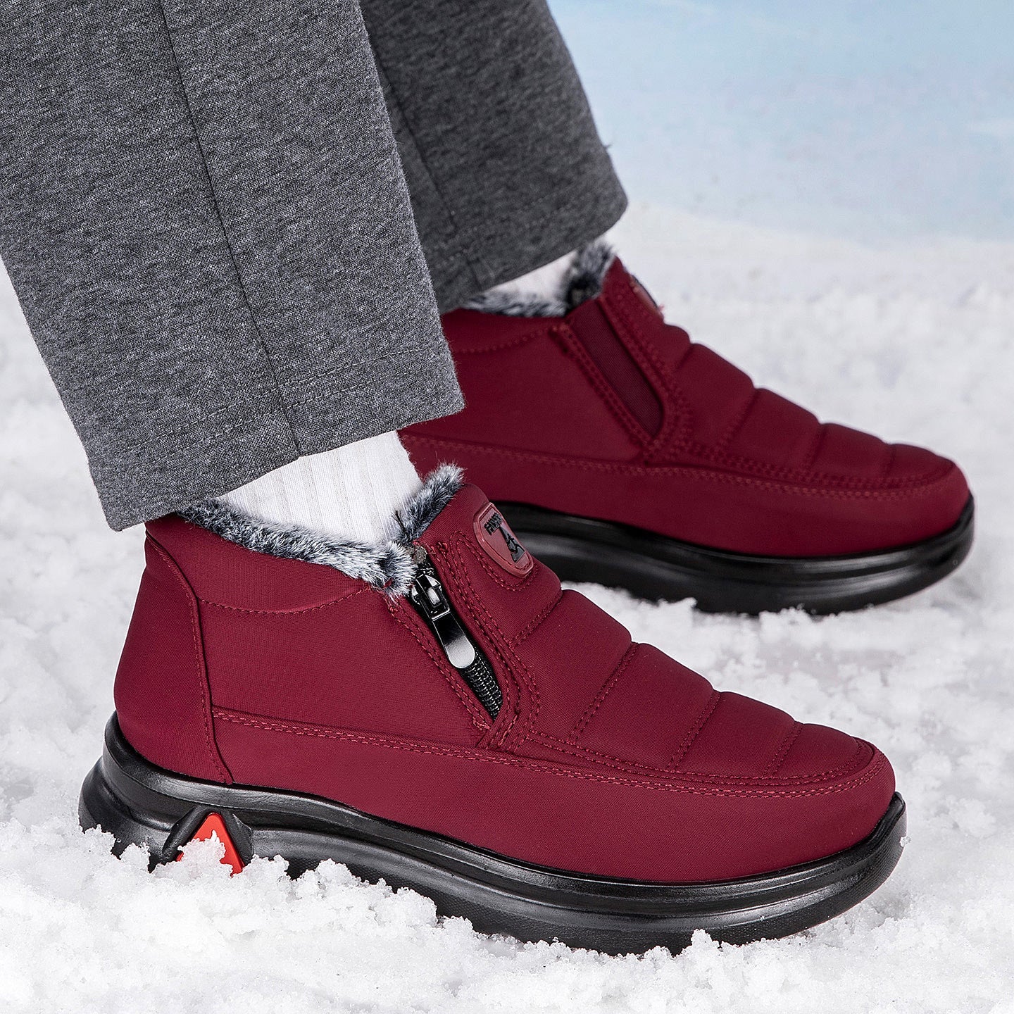 Damen Warmfutter Stiefel mit rutschfester Sohle R&B