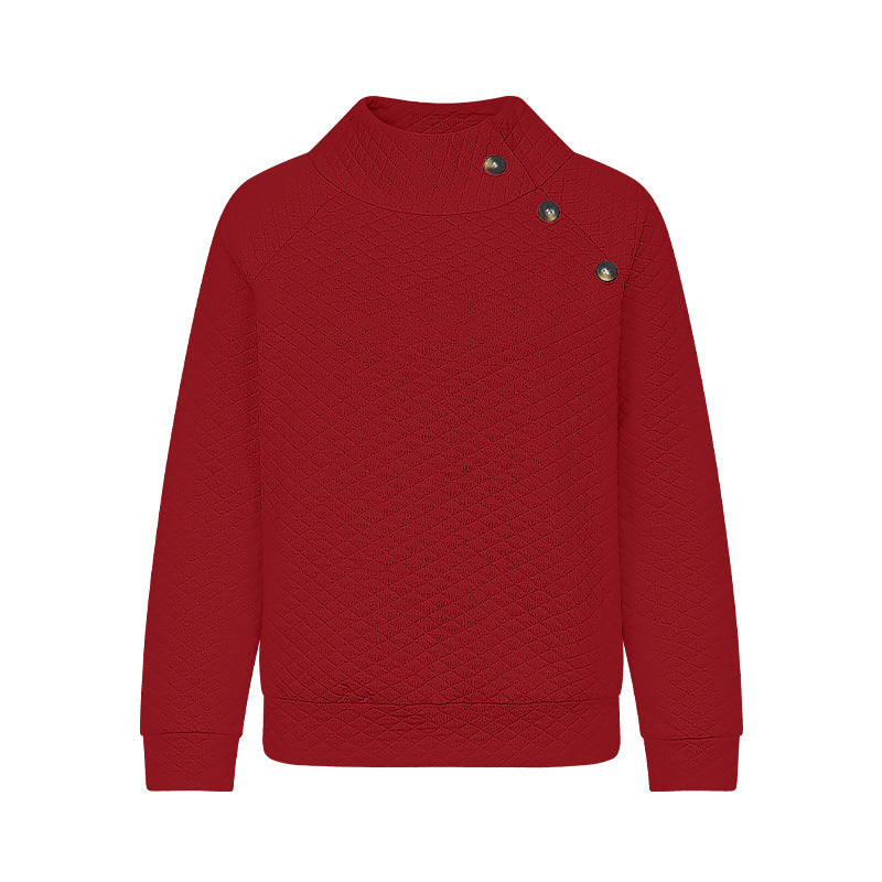 Damen Stepp-Pullover im modernen Schnitt mit Knopfdetails R&B