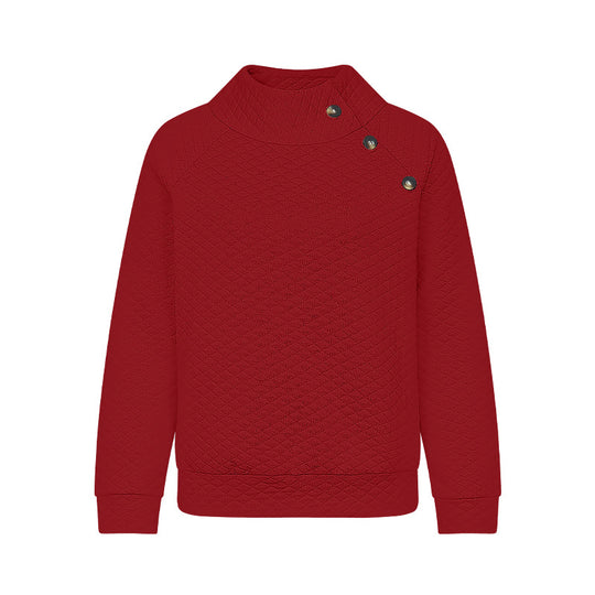 Damen Stepp-Pullover im modernen Schnitt mit Knopfdetails R&B