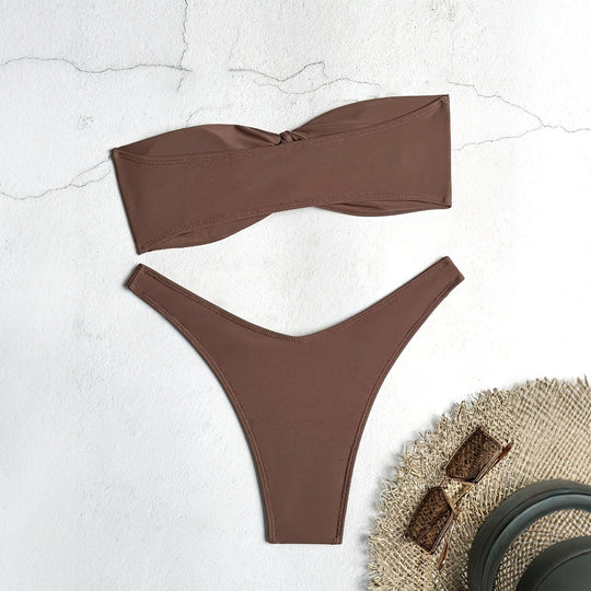 Damen Bandeau-Bikini mit innovativem Knotendesign R&B