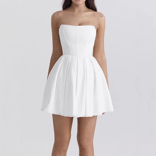 Damen Elegant geschnittenes A-Linie Minikleid R&B