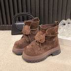 Damen robuste Winterboots mit authentischem Wildleder und stabiler Gummisohle R&B