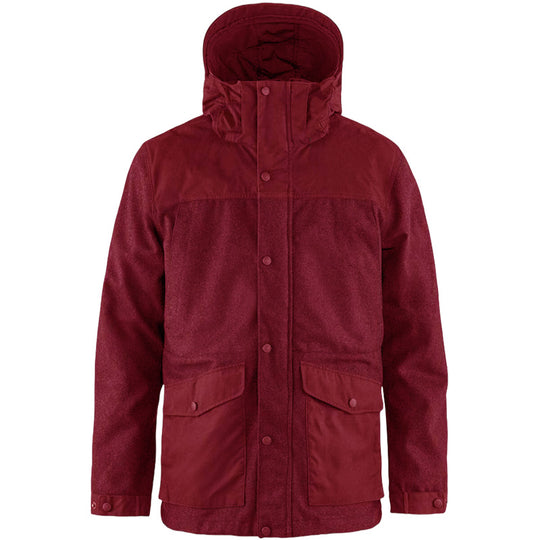 Herren funktionale Winterjacke mit abnehmbarem Kapuzenkragen und großen Taschen R&B