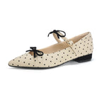 Damen Ballerinas mit elegantem Riemen und modischem Punkten-Design R&B