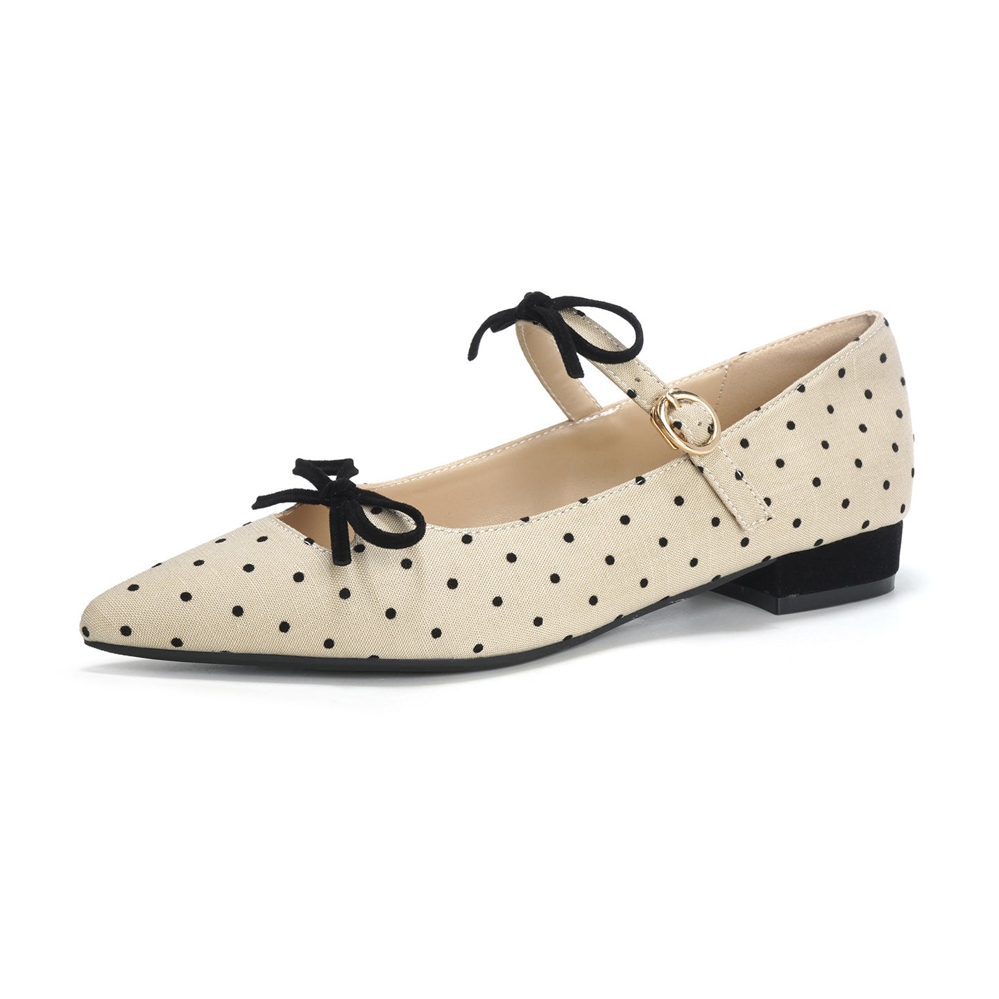 Damen Ballerinas mit elegantem Riemen und modischem Punkten-Design R&B