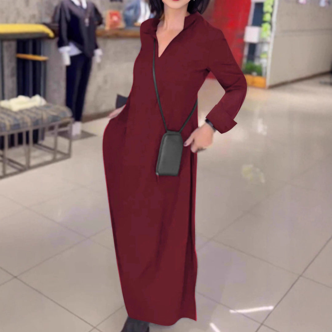 Damen lässiges Hemdkleid mit innovativem seitlichem Schlitz R&B