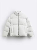 Damen gesteppte Winterjacke mit hochschließendem Kragen und seitlichen Eingrifftaschen Hedi-Mode