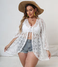 Damen Eleganter Spitzen-Strandüberwurf R&B