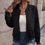 Damen strukturiertes Bomberjacke R&B
